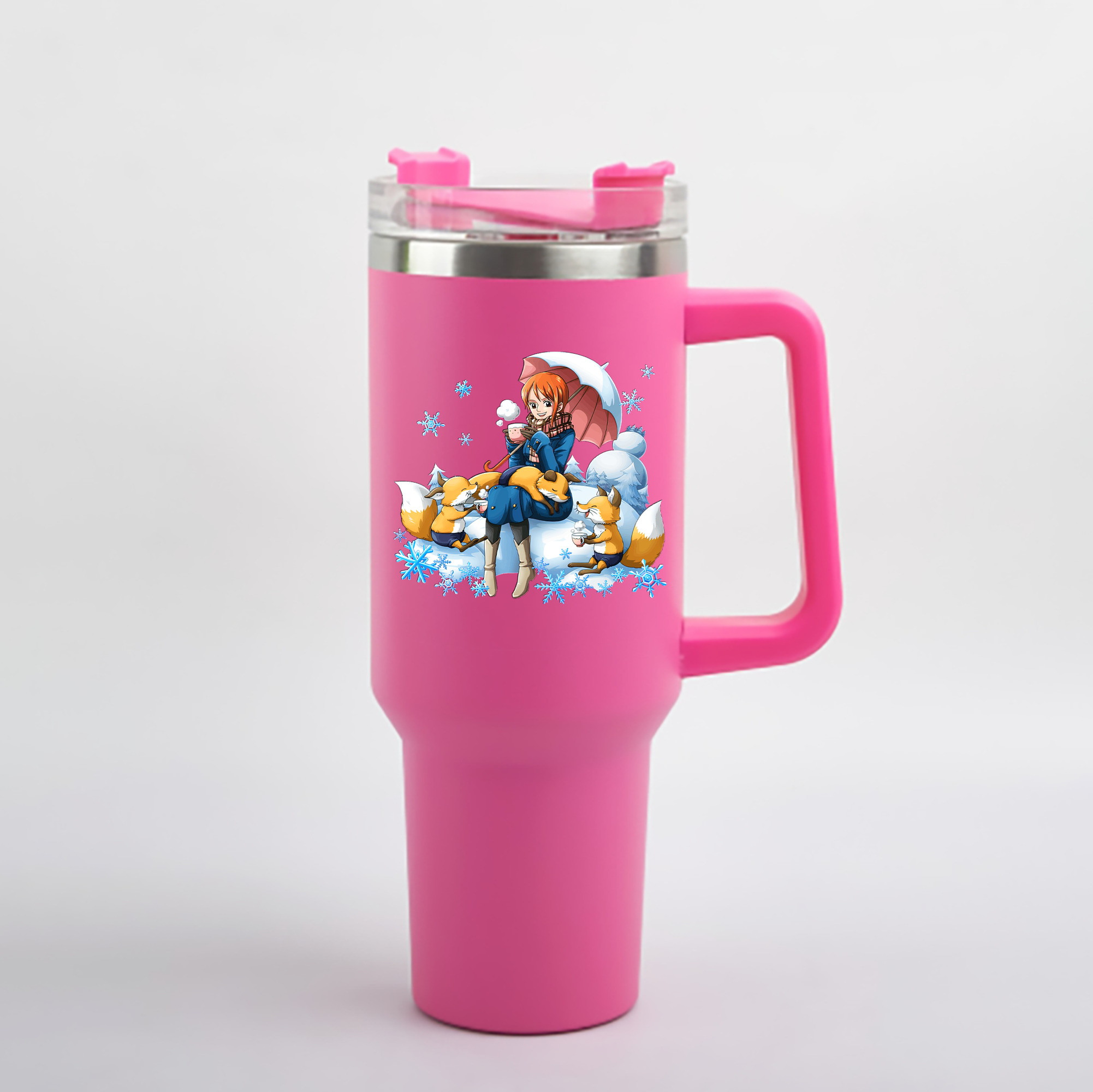ワンピース ナミ ONE PIECE Nami 1200mL車用タンブラー - クリスタルステッカー（プラスチックストロー付き）